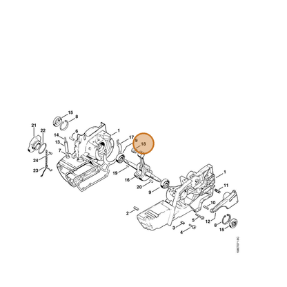 STIHL part 9512-003-3140 — IPL diagram snippet (6x zoom, amber highlight)