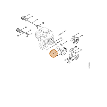 STIHL part 9512-933-2270 — IPL diagram snippet (6x zoom, amber highlight)