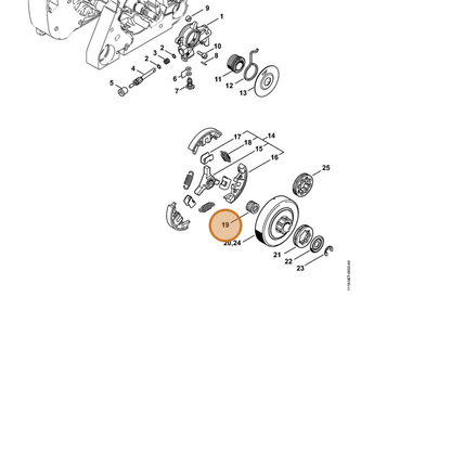 STIHL part 9512-933-2380 — IPL diagram snippet (6x zoom, amber highlight)