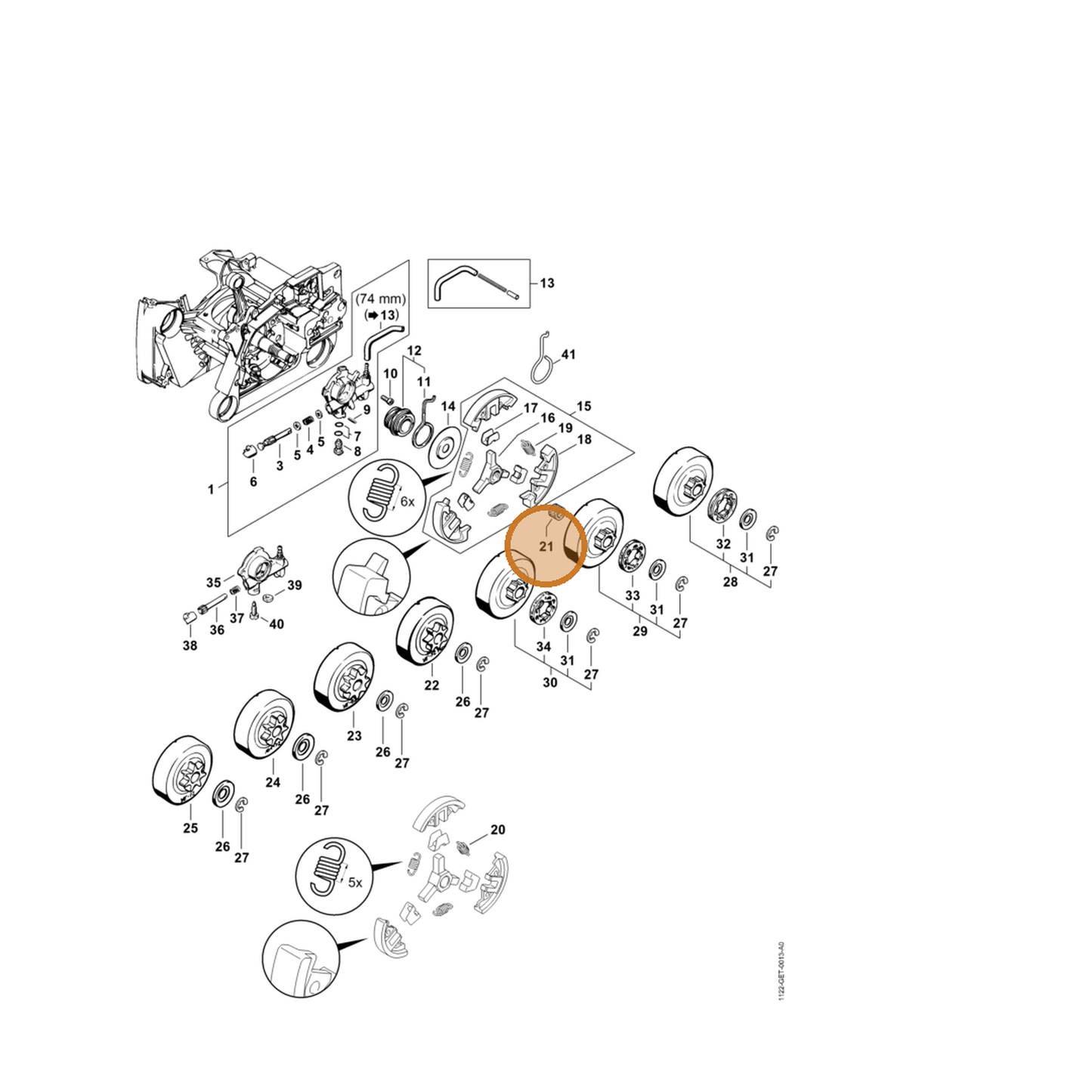 STIHL part 9512-933-2382 — IPL diagram snippet (6x zoom, amber highlight)