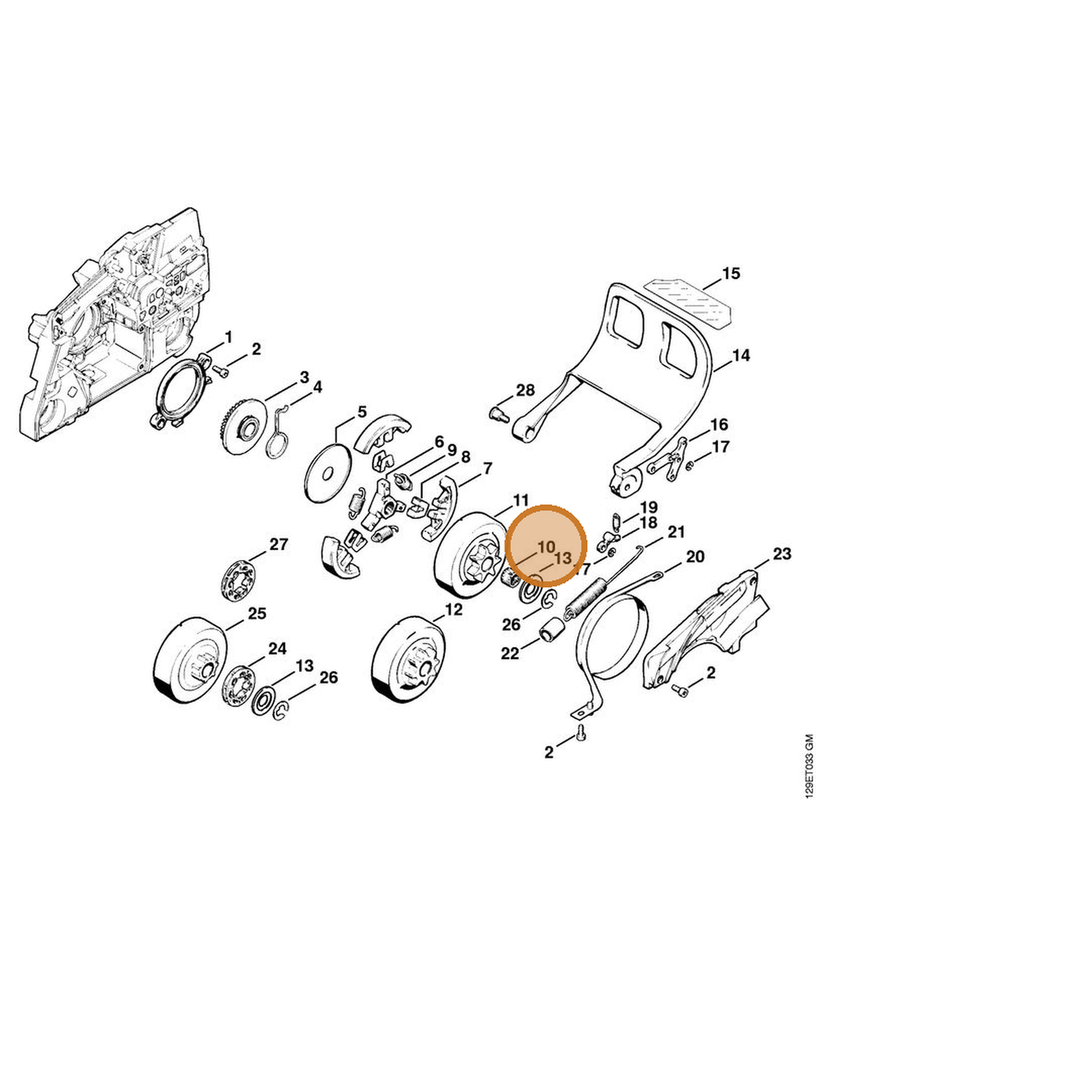 STIHL part 9512-933-3170 — IPL diagram snippet (6x zoom, amber highlight)