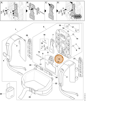 STIHL part 9515-003-0721 — IPL diagram snippet (6x zoom, amber highlight)