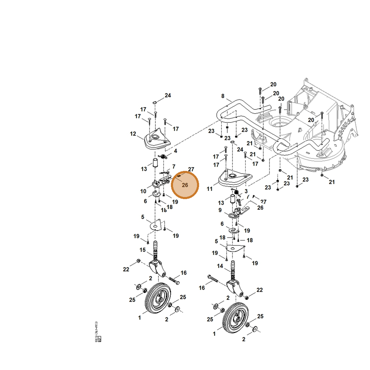 STIHL part 9516-003-3751 — IPL diagram snippet (6x zoom, amber highlight)