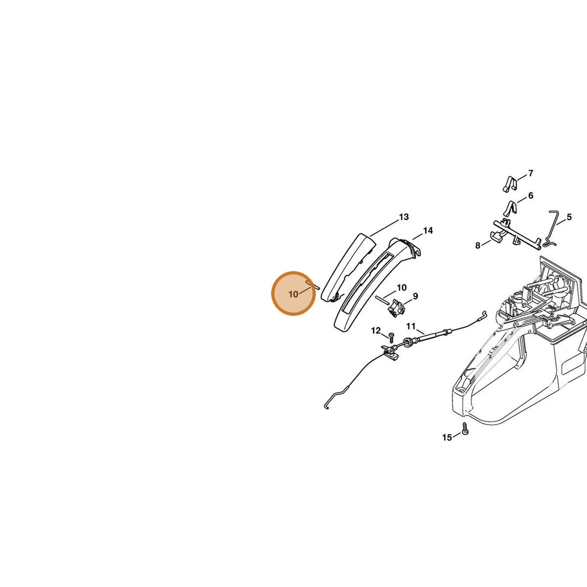 STIHL part 9517-003-0650 — IPL diagram snippet (6x zoom, amber highlight)