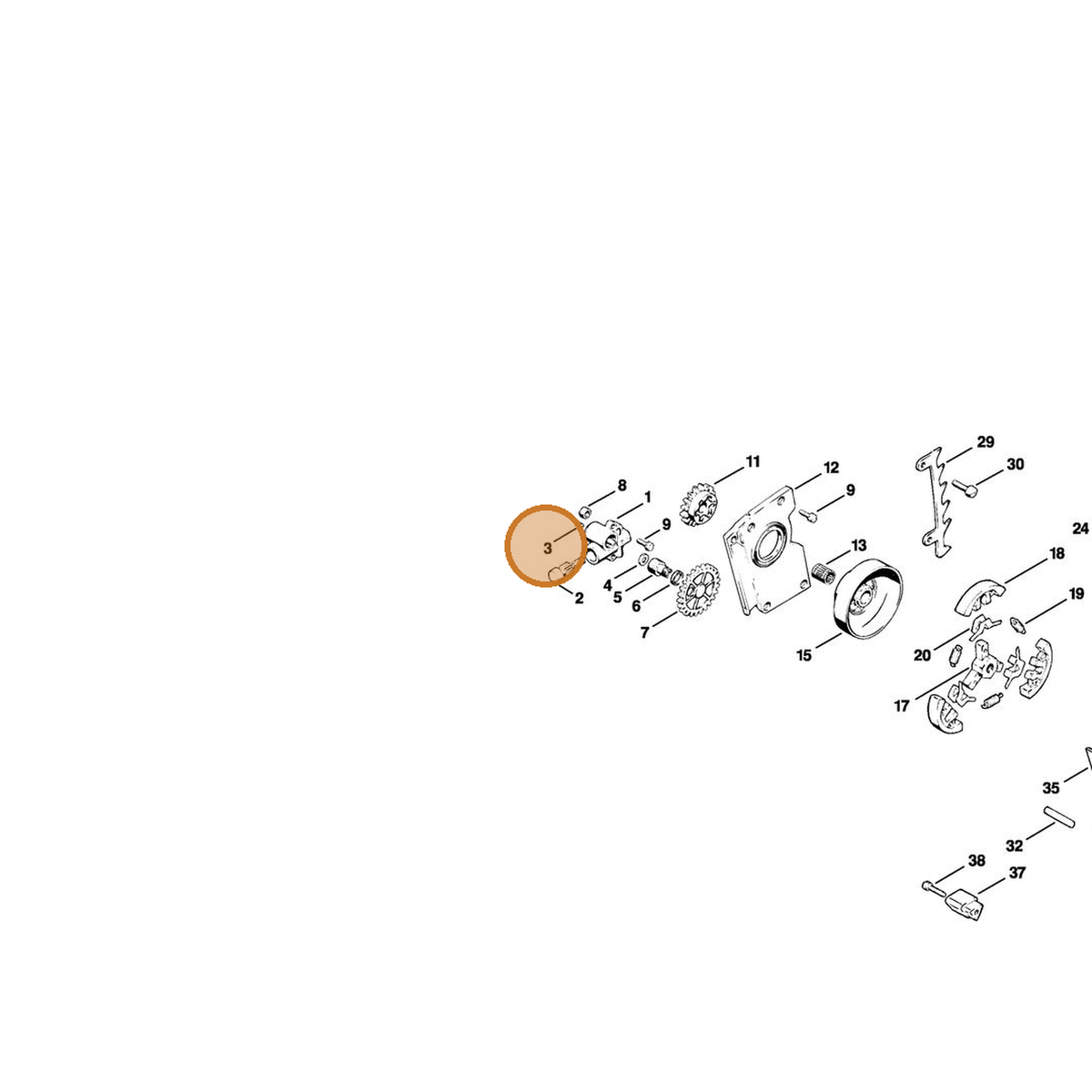 STIHL part 9517-003-5000 — IPL diagram snippet (6x zoom, amber highlight)
