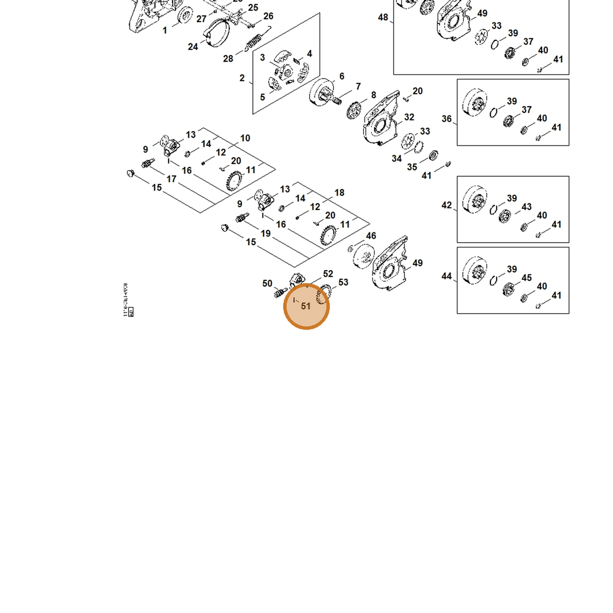 STIHL part 9517-003-5060 — IPL diagram snippet (6x zoom, amber highlight)