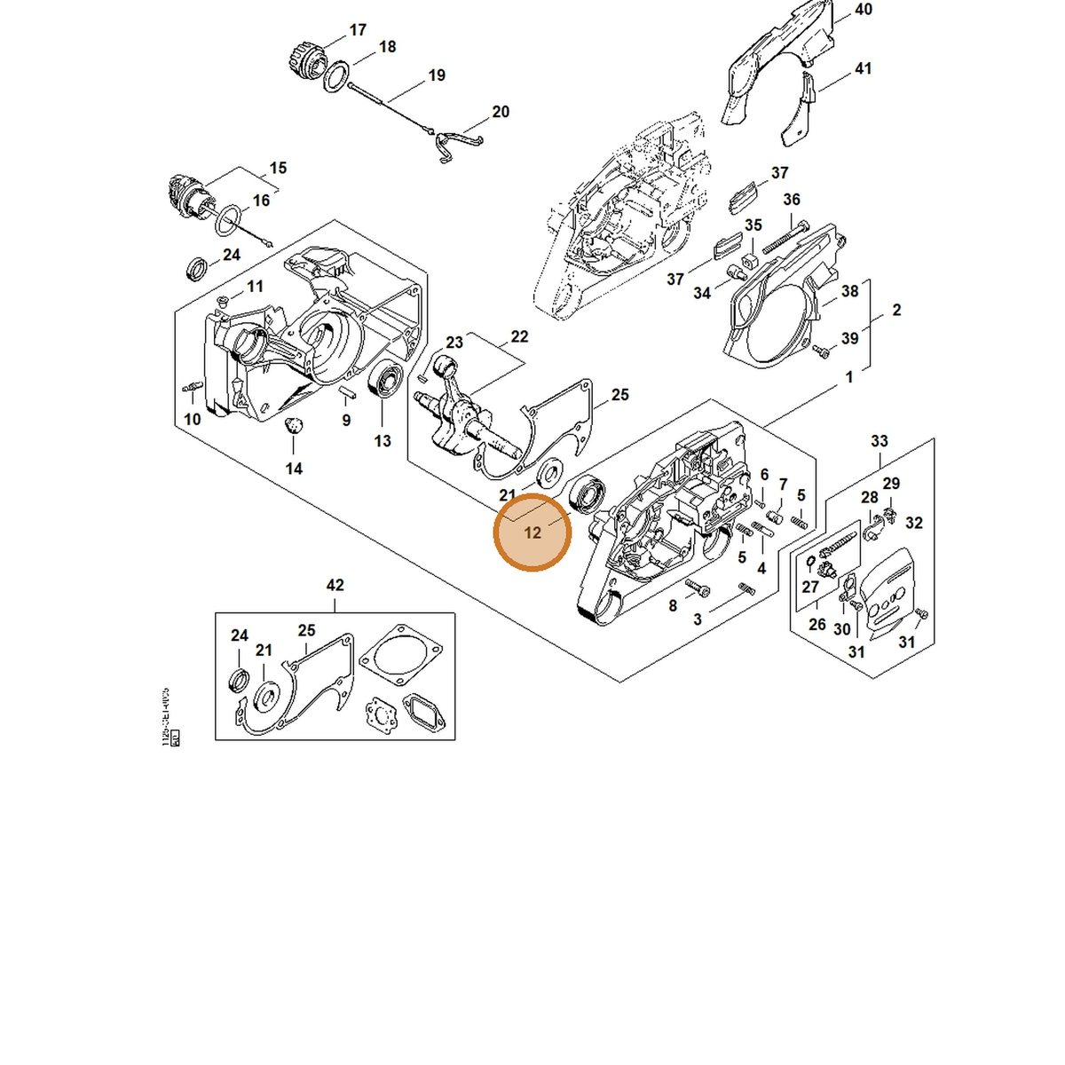 STIHL part 9523-003-4266 — IPL diagram snippet (6x zoom, amber highlight)