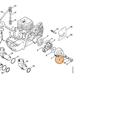 STIHL part 9529-003-4181 — IPL diagram snippet (6x zoom, amber highlight)