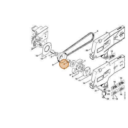 STIHL part 9529-003-4681 — IPL diagram snippet (6x zoom, amber highlight)