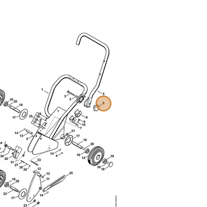 STIHL part 9571-930-0207 — IPL diagram snippet (6x zoom, amber highlight)
