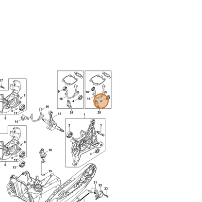 STIHL part 9630-951-1696 — IPL diagram snippet (6x zoom, amber highlight)