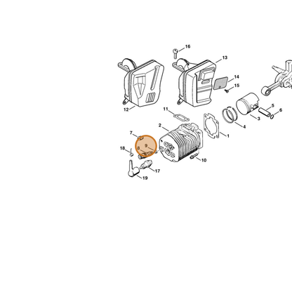 STIHL part 9636-003-0420 — IPL diagram snippet (6x zoom, amber highlight)