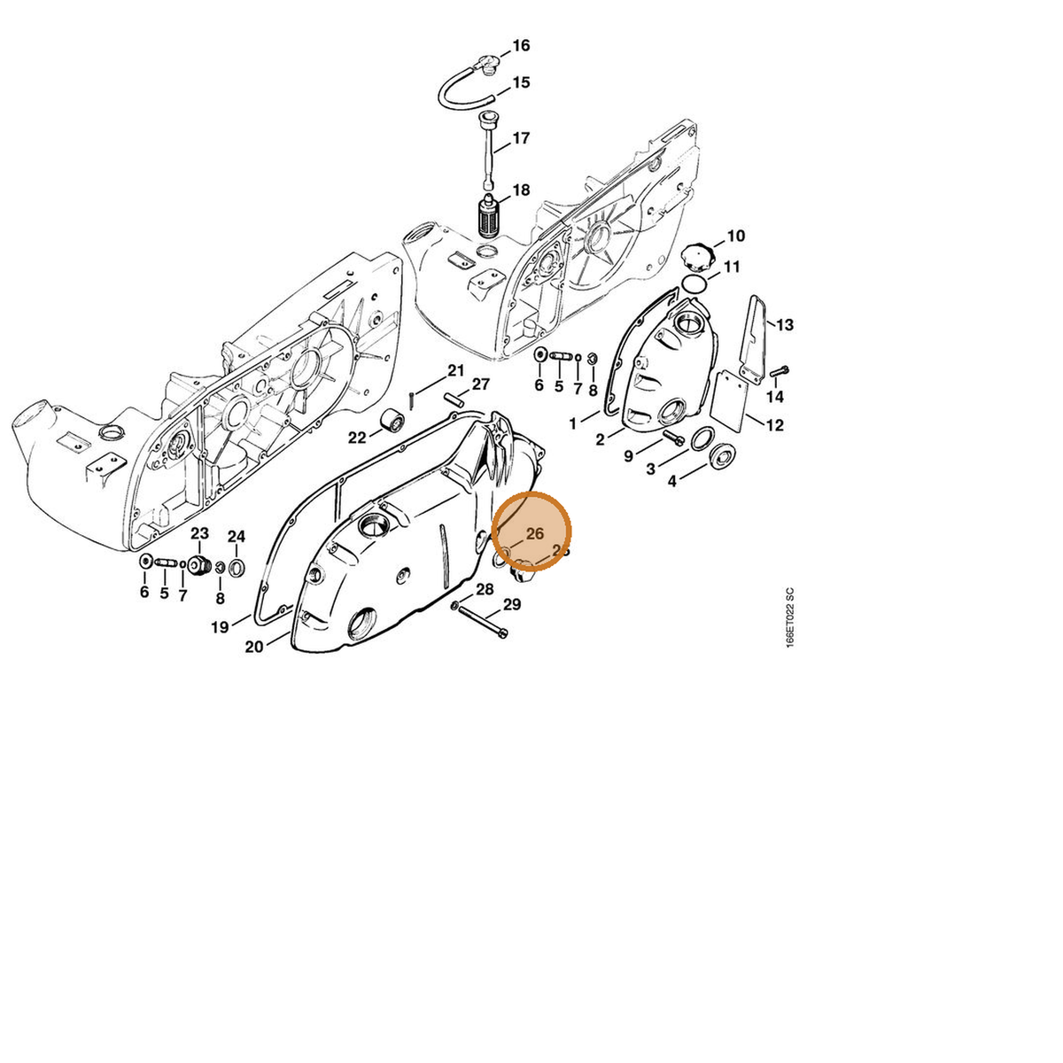 STIHL part 9636-965-1960 — IPL diagram snippet (6x zoom, amber highlight)
