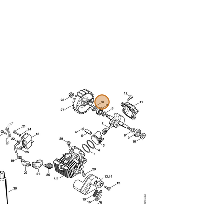 STIHL part 9639-003-1206 — IPL diagram snippet (6x zoom, amber highlight)