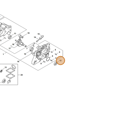 STIHL part 9640-003-1880 — IPL diagram snippet (6x zoom, amber highlight)