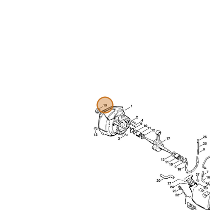 STIHL part 9640-003-1981 — IPL diagram snippet (6x zoom, amber highlight)