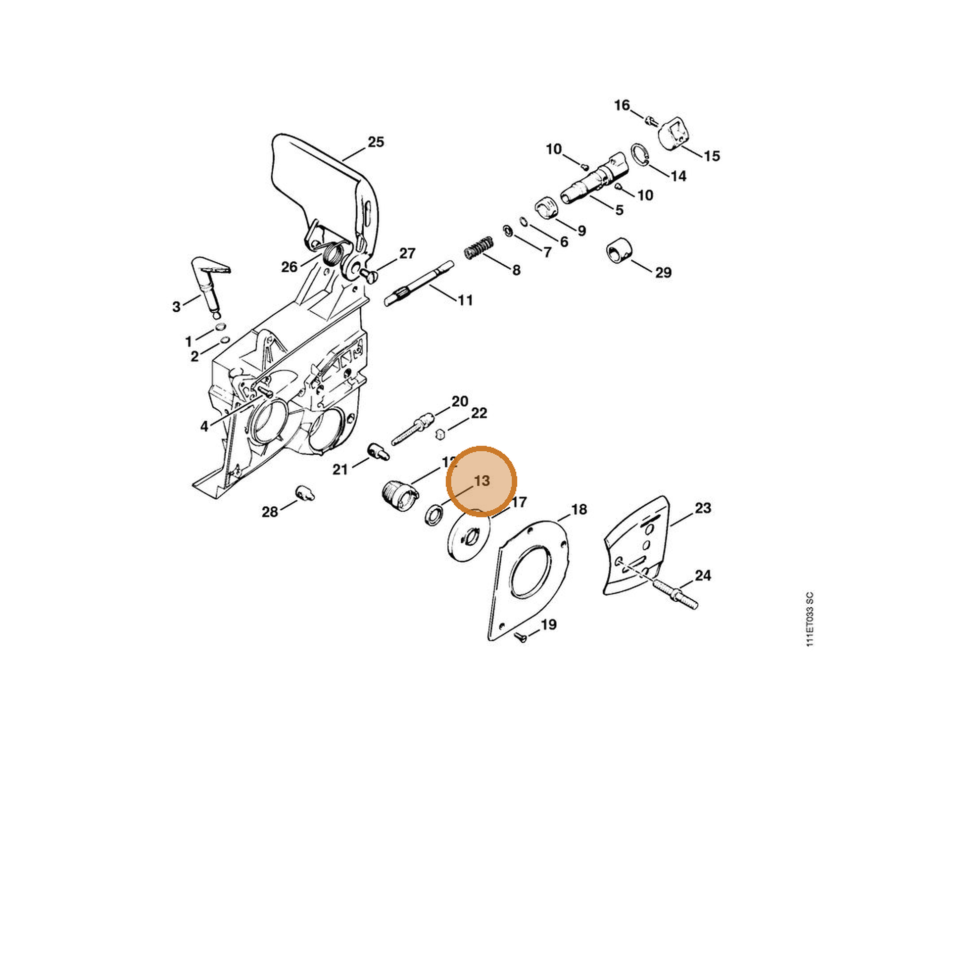 STIHL part 9642-003-1440 — IPL diagram snippet (6x zoom, amber highlight)