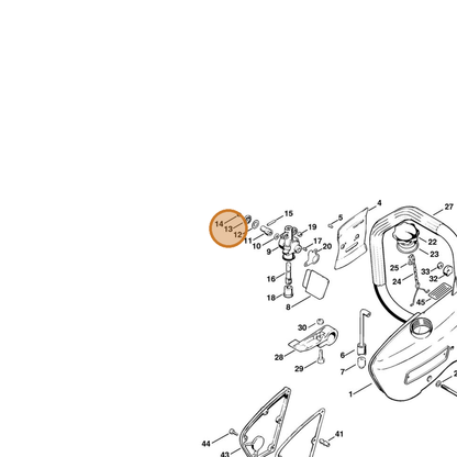 STIHL part 9643-003-0930 — IPL diagram snippet (6x zoom, amber highlight)