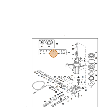 STIHL part 9645-944-7466 — IPL diagram snippet (6x zoom, amber highlight)