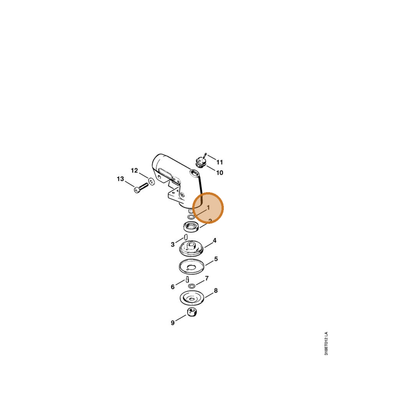STIHL part 9645-945-1390 — IPL diagram snippet (6x zoom, amber highlight)