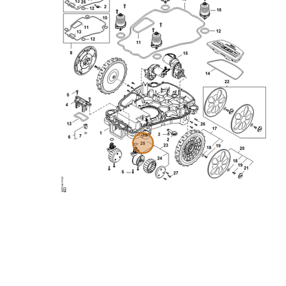 STIHL part 9645-945-3373 — IPL diagram snippet (6x zoom, amber highlight)