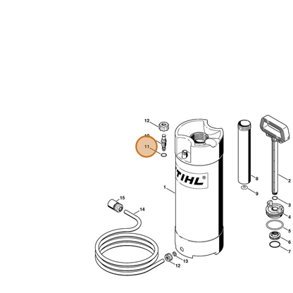 STIHL part 9645-945-7494 — IPL diagram snippet (6x zoom, amber highlight)