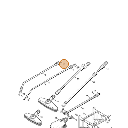 STIHL part 9645-945-7501 — IPL diagram snippet (6x zoom, amber highlight)