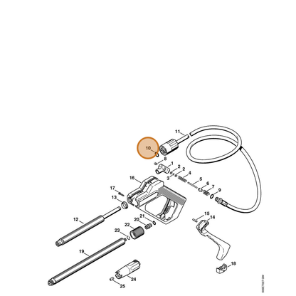STIHL part 9645-945-7561 — IPL diagram snippet (6x zoom, amber highlight)