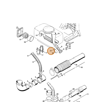 STIHL part 9645-945-7790 — IPL diagram snippet (6x zoom, amber highlight)