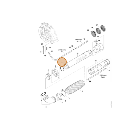 STIHL part 9645-945-8535 — IPL diagram snippet (6x zoom, amber highlight)