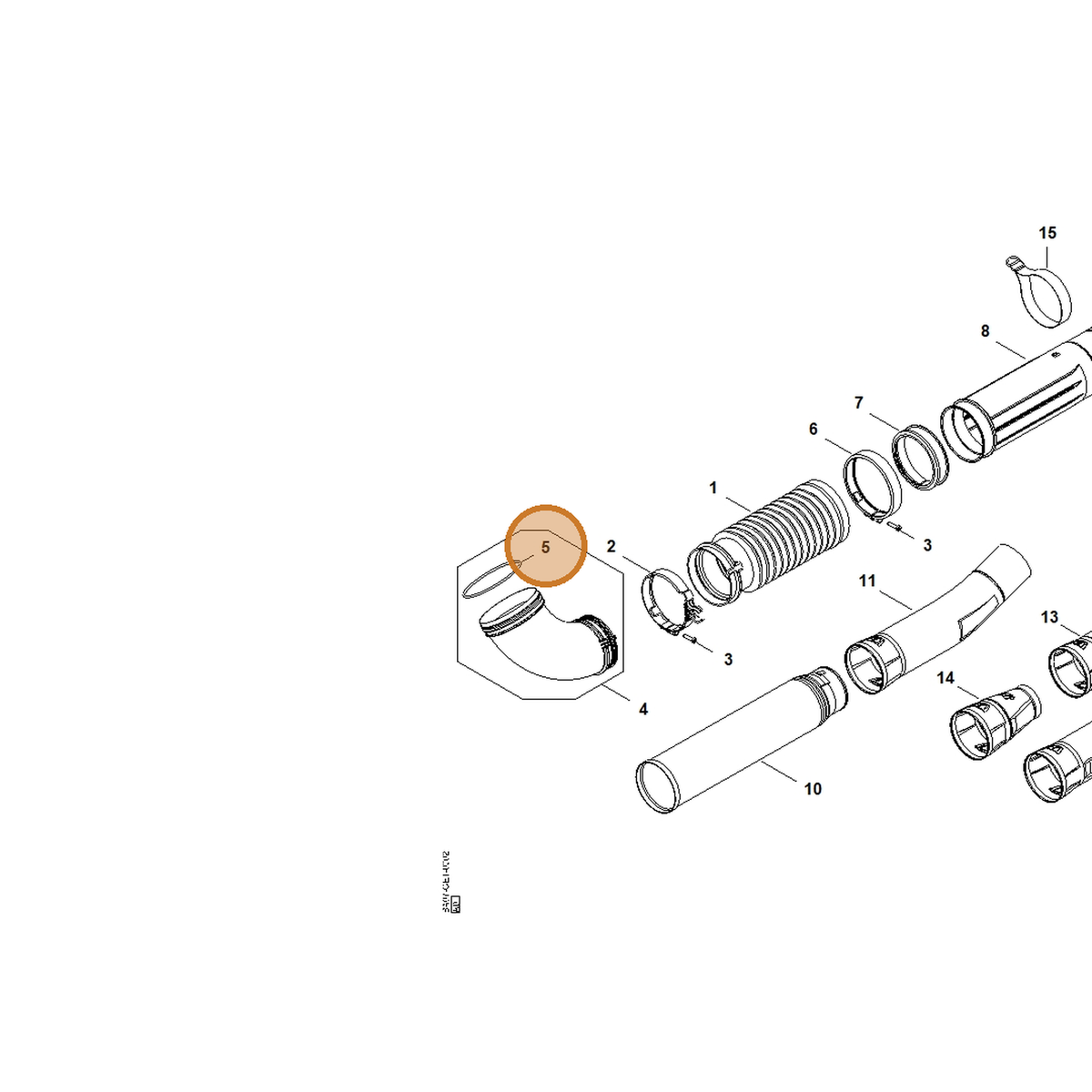 STIHL part 9645-945-8991 — IPL diagram snippet (6x zoom, amber highlight)