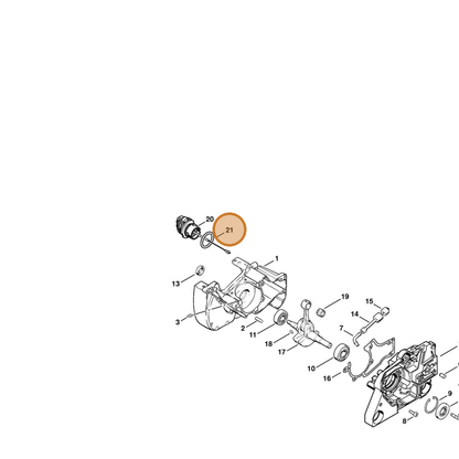 STIHL part 9645-948-2470 — IPL diagram snippet (6x zoom, amber highlight)