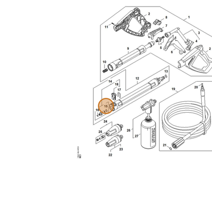 STIHL part 9645-951-7508 — IPL diagram snippet (6x zoom, amber highlight)
