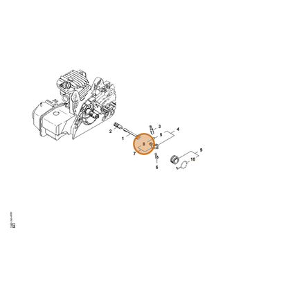 STIHL part 9646-945-0350 — IPL diagram snippet (6x zoom, amber highlight)