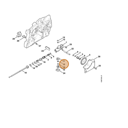 STIHL part 9646-945-0610 — IPL diagram snippet (6x zoom, amber highlight)
