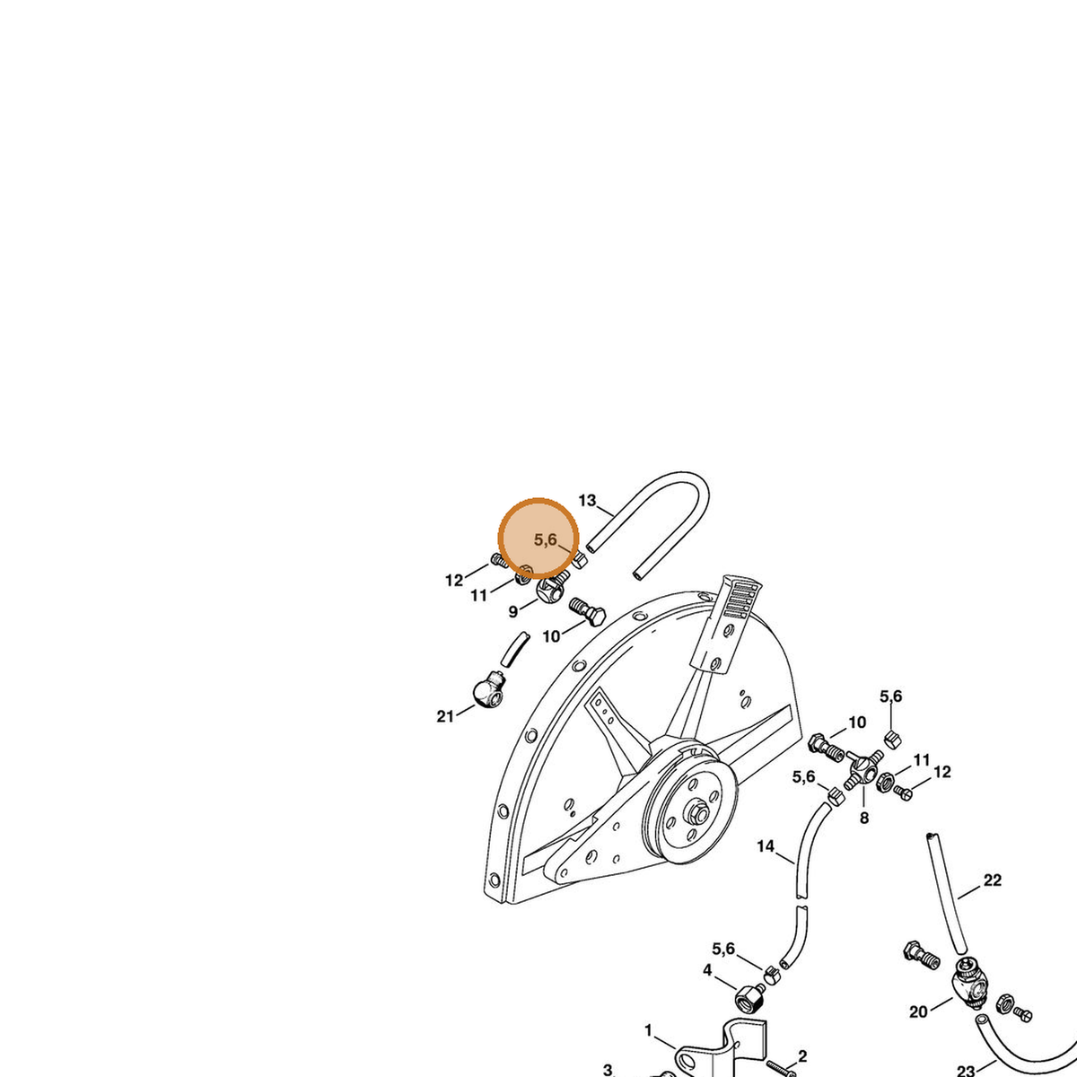STIHL part 9771-021-0921 — IPL diagram snippet (6x zoom, amber highlight)