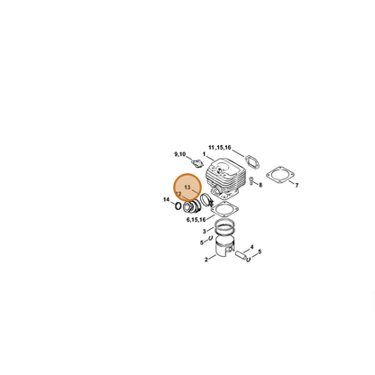 STIHL part 9771-021-2578 — IPL diagram snippet (6x zoom, amber highlight)