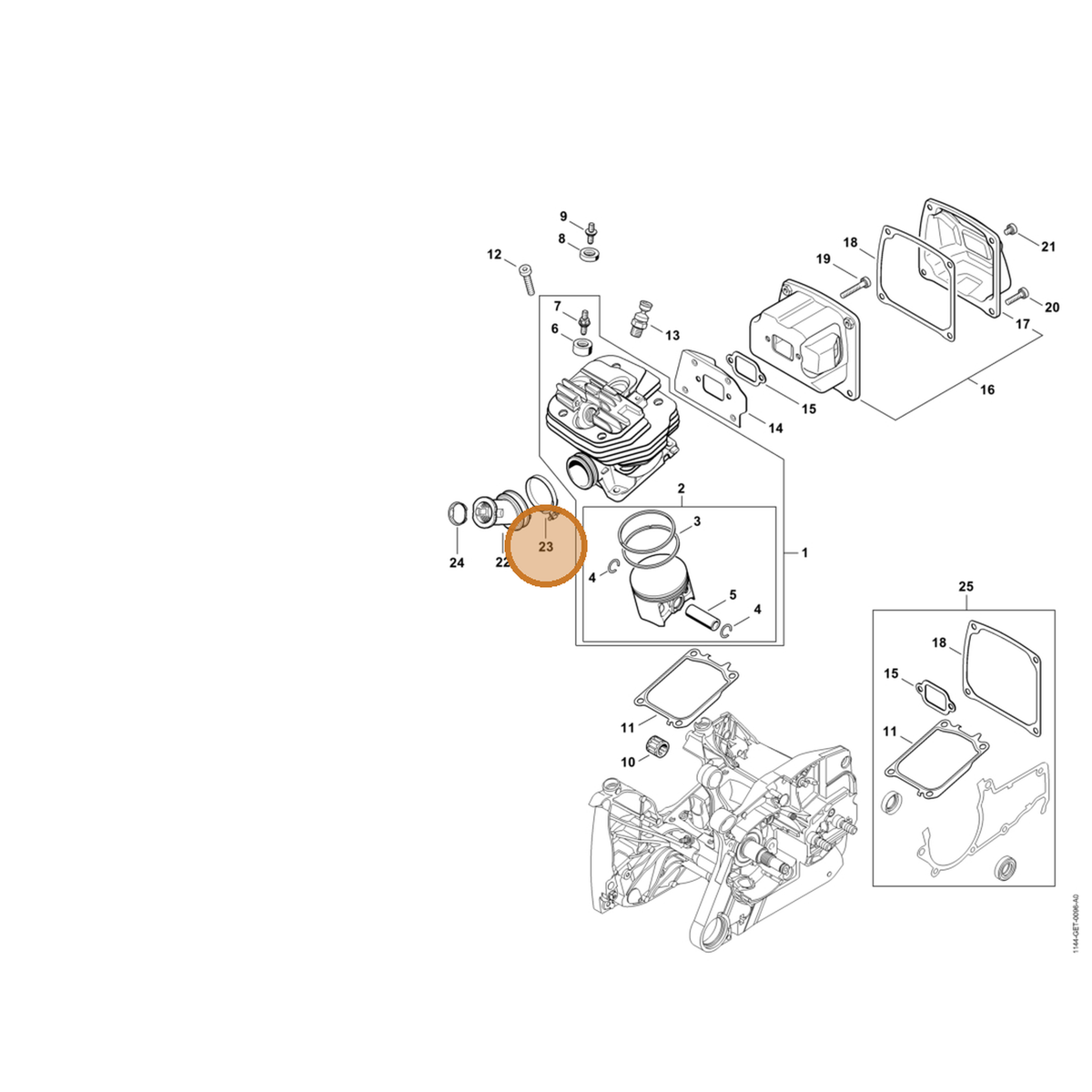 STIHL part 9771-021-2621 — IPL diagram snippet (6x zoom, amber highlight)