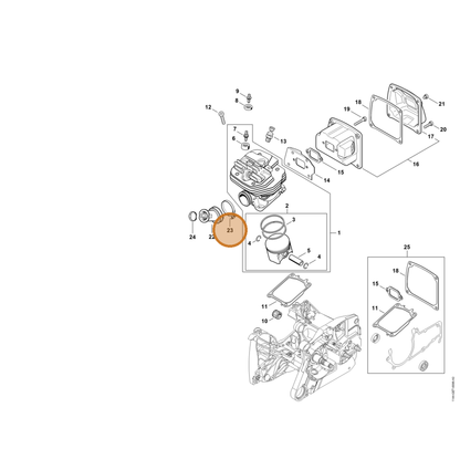 STIHL part 9771-021-2621 — IPL diagram snippet (6x zoom, amber highlight)