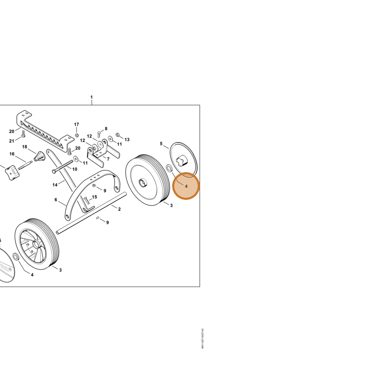 STIHL part 9991-003-1130 — IPL diagram snippet (6x zoom, amber highlight)