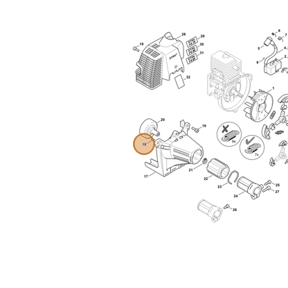 STIHL part 9991-003-5087 — IPL diagram snippet (6x zoom, amber highlight)