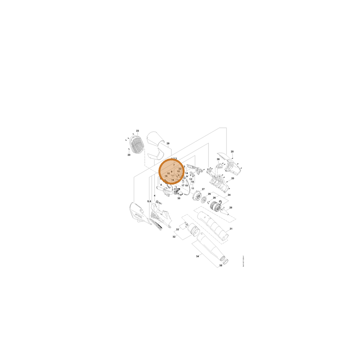 STIHL part BA01-430-6300 — IPL diagram snippet (6x zoom, amber highlight)