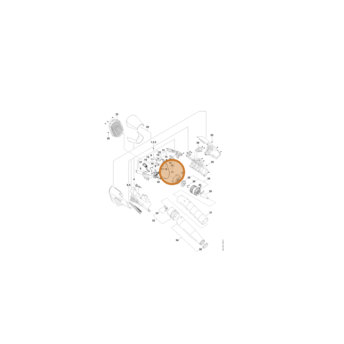 STIHL part BA01-430-6400 — IPL diagram snippet (6x zoom, amber highlight)