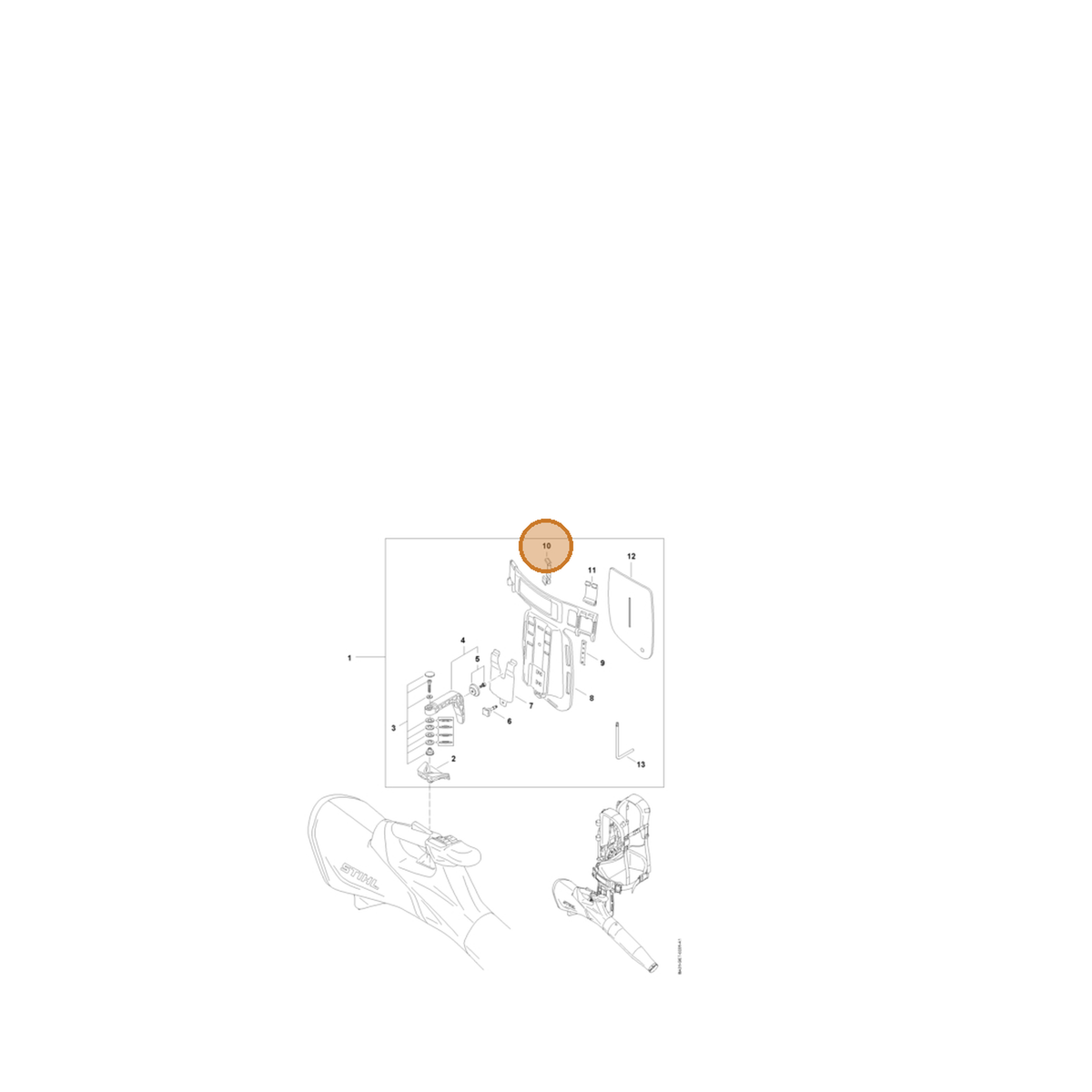 STIHL part BA01-718-7902 — IPL diagram snippet (6x zoom, amber highlight)