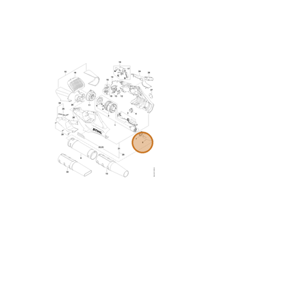 STIHL part BA02-761-0300 — IPL diagram snippet (6x zoom, amber highlight)