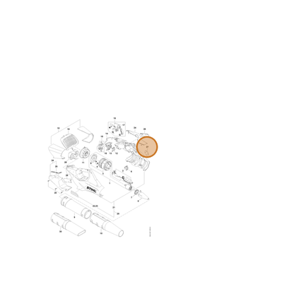 STIHL part BA02-967-1500 — IPL diagram snippet (6x zoom, amber highlight)