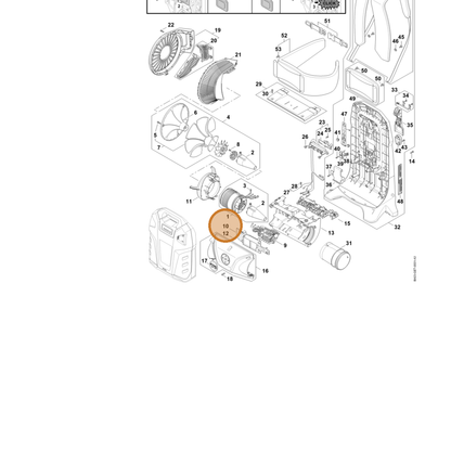 STIHL part BA03-403-2500 — IPL diagram snippet (6x zoom, amber highlight)