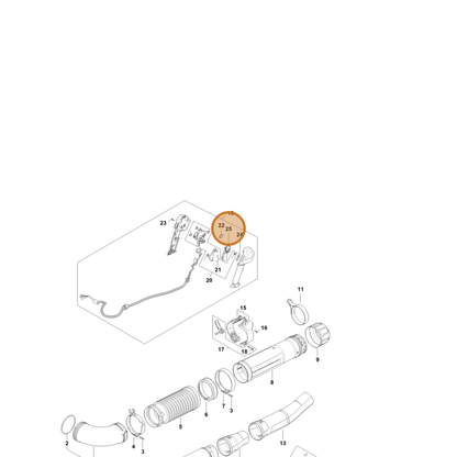 STIHL part BA03-430-2100 — IPL diagram snippet (6x zoom, amber highlight)
