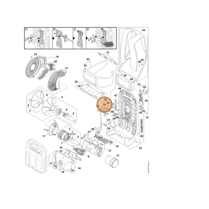 STIHL part BA03-432-0600 — IPL diagram snippet (6x zoom, amber highlight)