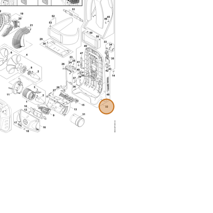 STIHL part BA03-700-3802 — IPL diagram snippet (6x zoom, amber highlight)